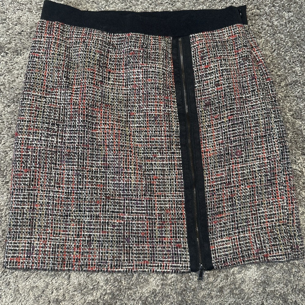 New Liz Claiborne Straight Short Skirt Womens Size S Petite Black‎ White Stretch